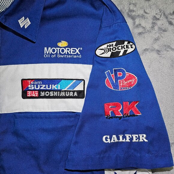 JOE ROCKET TEAM SUZUKI YOSHIMURA BUTTON UP SHIRT Men's LG Embroidery and Patches - Picture 4 of 12